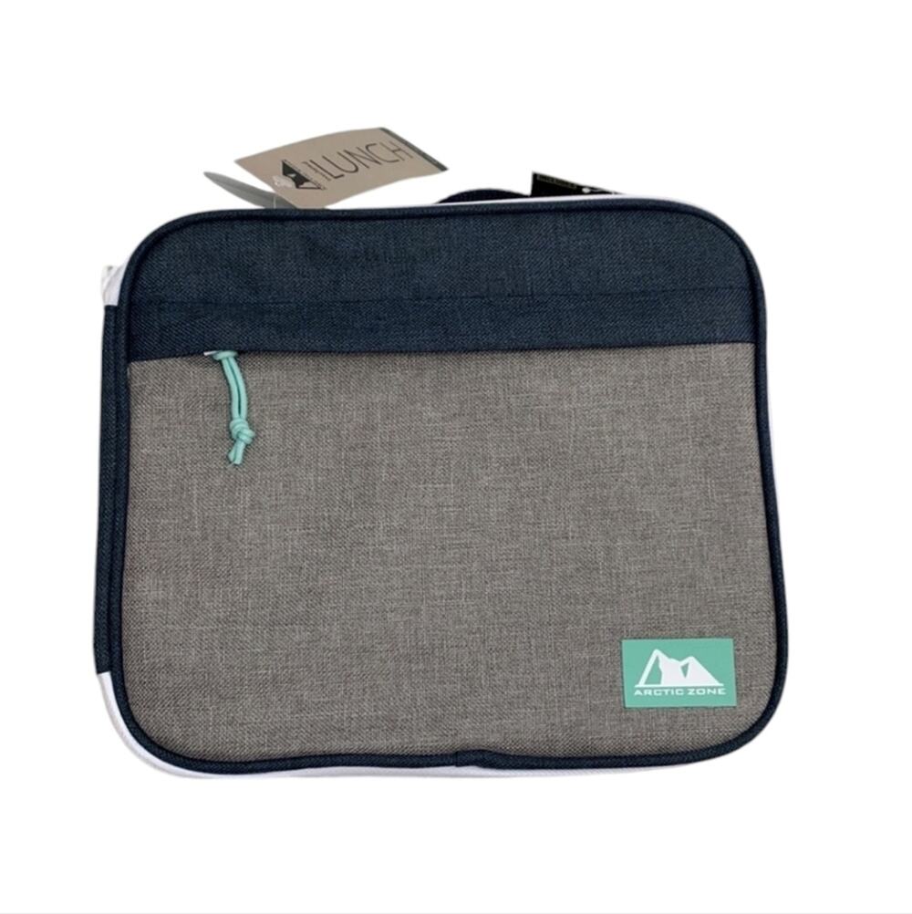 Arctic Zone Blue/Gray Insulated Microban Lunch Box with Reusable Ice Pack NEW